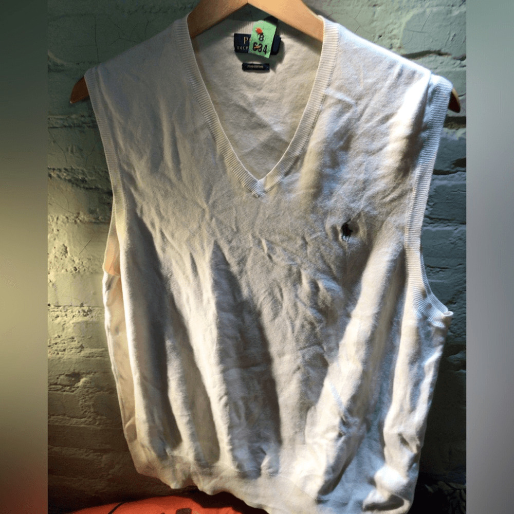 Ralph Lauren Cream Sleeveless Sweater Vest READ****